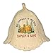 RussianBear White Wool Hat for Sauna Banya Bath House "Do not worry in the life worry in sauna" Head Protection