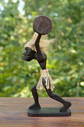 Estatua Tribal de Madera Tallada a Mano 10 Pulgadas miniatura 2