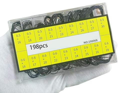 OTOPO 198PCS O Ring Watch Case Gasket Rubber Seal O Ring Watch Gasket Set 18 Type Size for Multiple Watchs Models Repair Replacement