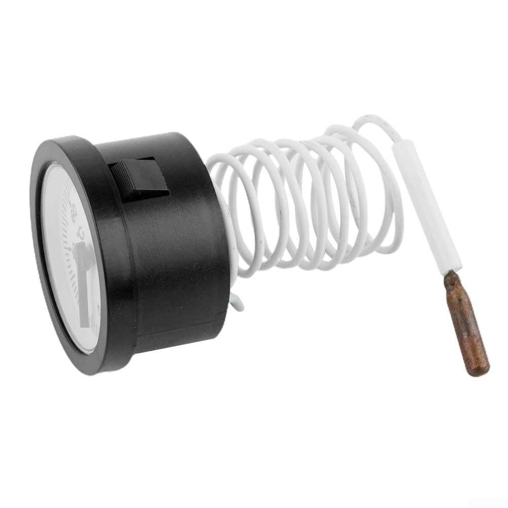 Dial Thermometer with Brass Sensor, Capillary Tube, 0-120 ℃, High Precision Temperature Meter for Water, Oil, Liquid, Easy to Read Scale, 100 cm Scale for