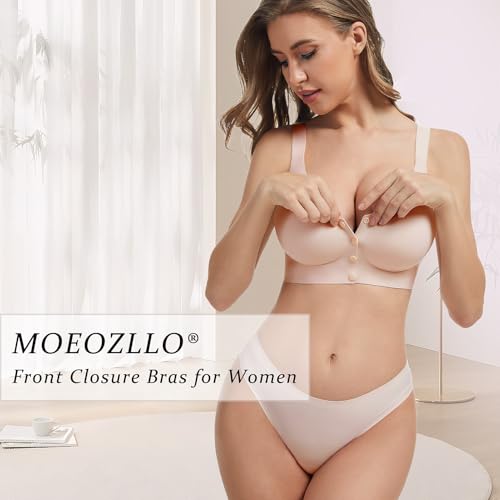 Front Closure Bras for Women No Underwire Padded Wireless Comfort Full Coverage Bra Seamless Mastectomy Bras2