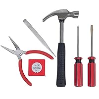 Stalwart - 75-HT1007 Household Hand Tools, Tool Set - 6 Piece by , Set Includes – Hammer, Screwdriver Set, Pliers (Tool Kit for the Home, Office, or Car) Black — image 2