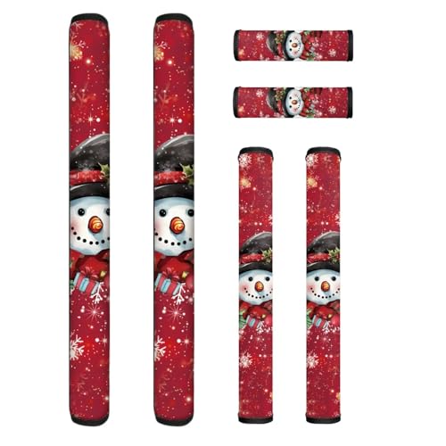 ASQVTIFE Christmas Snowflake Refrigerator Door Handle Covers Pack of 6,Snowman Christmas Kitchen Decorations Appliance Handle Cover Xmas Holiday Decorations Non-Slip Kitchen Appliance Protective Mat