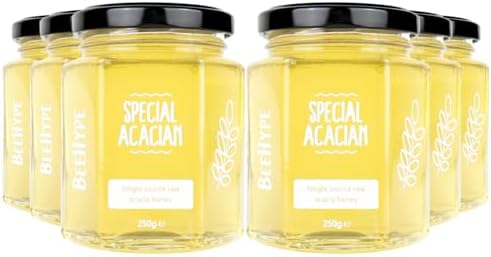BeeHype - Special Acacian, 100% Pure Luxury Acacia Raw Bee Honey, 6 x 250g