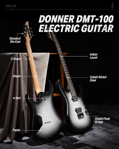 image for Donner Solid Body Electric Guitar, 39 Inch Metal Electric Guitar Begin