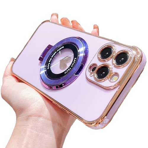 Coque iPhone 13 Pro Max antichoc avec support bague violette IDweel - 2