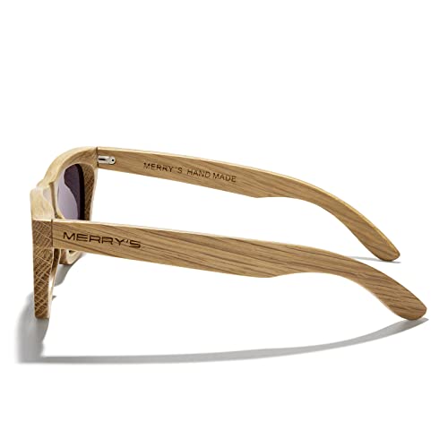 MERRY'S Men Wooden Polarized Sunglasses 100% UV vintage Eyewear S51403