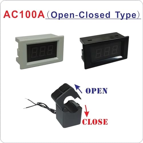 Ampèremètre CA digital YB4835 100A boîtier noir et affichage LED bleu - 5