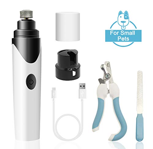 [Special for Small Pets] Ebeet Pet Nail Grinder Clipper File Combo, Pet Nail Grooming Kit for Trimming Shaping Claws Paws, Low Noise Electric Nail Grinder for Small Dogs Cats Hamsters Birds Reptiles