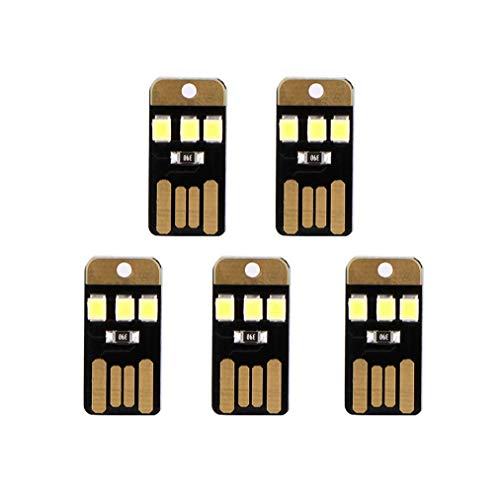 Nachtlampe, 5 stücke Mini LED Lampe Metall USB Powered Licht Cool White für Energienbank Computer Laptop Cover