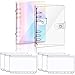 Produktbild SNAGAROG 2 Stück PVC Ringbuchordner Und 6 Stück Binder-Taschen(21*15cm), A5 Transparent/Regenbogen Notizbuch Ringbuchordner für Tagebuch, Reisetagebuch, Business-Notizbuch(23.8*17.5cm)