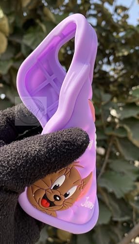 Image of MIDOS Back Cover Compatible with iPhone 16 Pro Soft Silicone 3D Cute Cartoon Full Protective Case for iPhone 16 Pro (Purple)