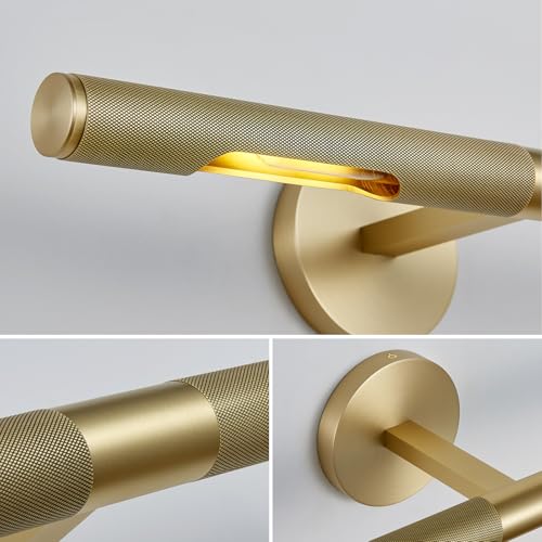 Image of 22 inch L Picture Light Dimmable Vanity Bathroom Light Rotatable 360 Wall Sconce Lights for Pictures Art Gallery Painting Frame,Include Bulbs,Brass 22 inch L x 1.38 inch D