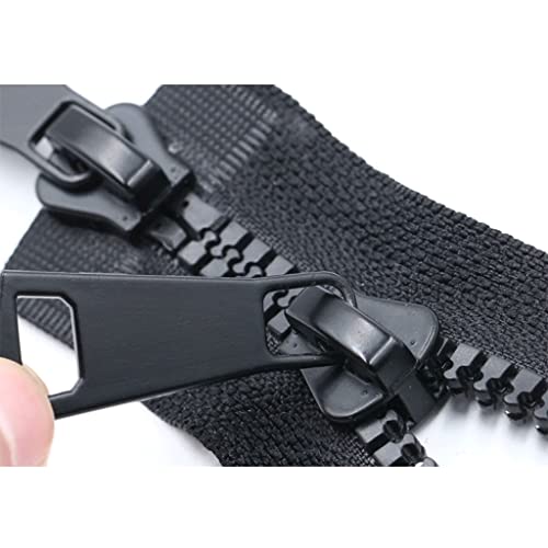 cremallera, Cremallera negra de extremo abierto con doble deslizador 60-120 cm for coser disfraces o tiendas campaña, 1 unidad(80cm)