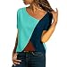 Produktbild Fannyfuny Damen Casual Leopard Patchwork Farbblock Langarm T-Shirt Asymmetrischer V-Ausschnitt Langarmshirt Tops Sweatshirt Tunika Top Pullover Bluse Oberteil