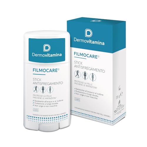 Dermovitamina Filmocare Stick Antisfregamento - Protezione Avanzata per la Pelle - Contro Irritazioni e Sfregamenti - Resistente all'acqua e al Sudore - 35 g
