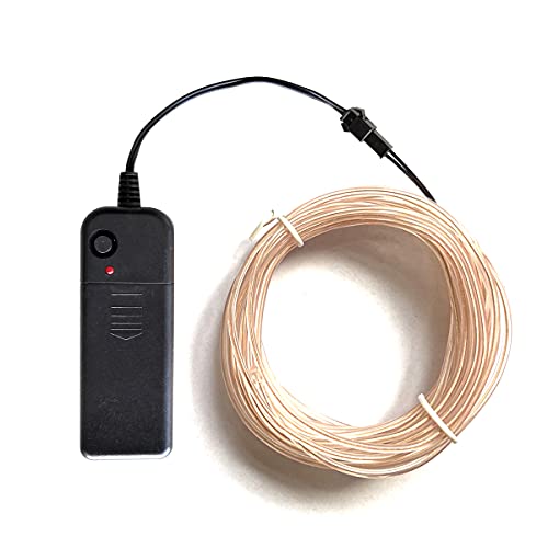 Image of dobestyou White EL Wire -5m Glow-in-The-Dark Electroluminescent Wire with Controller, Waterproof Flexible Light Strip for Halloween Costumes, Cosplay, Rave Parties & DIY Nighttime Decorations