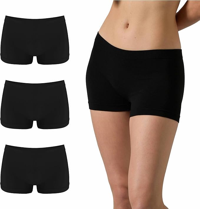 louryn koulyn Boxer Shorts Women's Underwear Cotton Underwear Women Set of 6 Pure Colour Panties Comfortable Hot Pants Easy Stretchy Hipster Multipack-picture-37