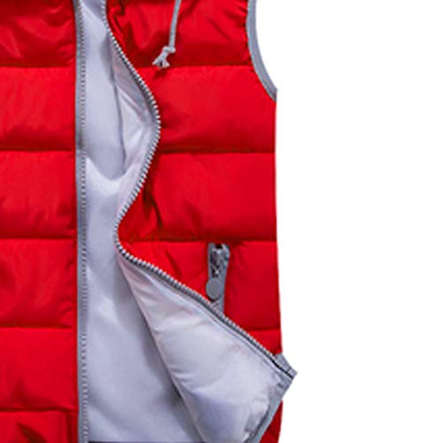 Chaleco para mujer rojo M chaqueta cálida de otoño e invierno 4