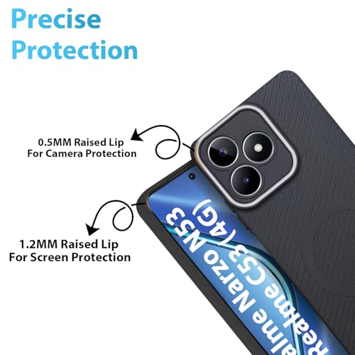 Image of LIRAMARK Rugged Carbon Fibre TPU Armor Silicone Back Cover Case for Realme Narzo N53 / Realme C53 (4G)