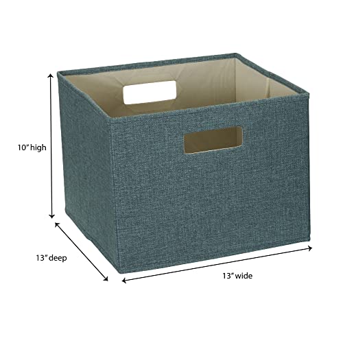 Household Essentials Fabric Storage Bins 2 Piece Set, Strong Poly-Woven Fabric, Sturdy Chipboard Sides #TOP3