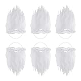 6 Stück Weißer Weihnachtsmann Bart,Künstlicher Bart,Selbstklebender Bart,Party-Spaß-Zubehör Elastischer Falscher,Geeignet Für Männer Und Frauen Weihnachten Für Weihnachtsfeiern,Als Lustige Dekoration