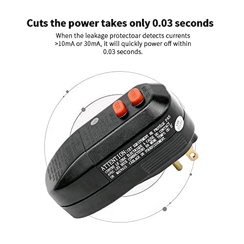 Aneken Gfci Plug Replacement Auto Reset 3 Prongs 15Amp 3-Wires With Waterproof Ground Fault Circuit Interrupter Safety Rcd Protection For Power Pressure Washer, Air Conditioner, Hot Tub, Hair Dryer #TOP1