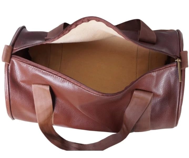 AIROZSS Trendy Brown Leatherette Lightweight Gym Duffle Bag/Travelling Bag for Men and Women 1