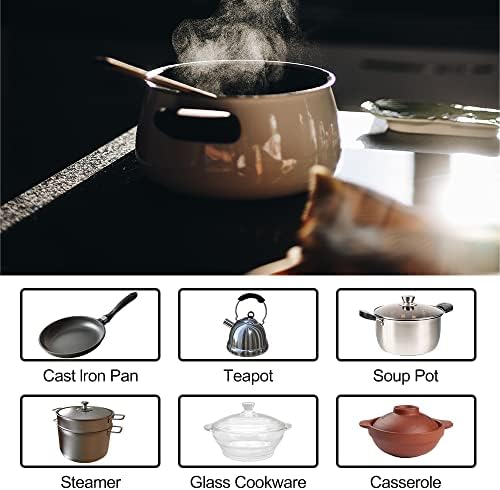 COVERCOOK 90cm Ceramic Hob, 5 Zones Hot Plate Burners Built-in Electric Cooktop with Dual Oval Zone, 8400W with Touch Control Child Lock 9 Power Level