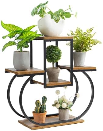 CHPHI Plant Stand Indoor Creative Heart Shape Plant Stand Indoor, Outdoor Wood Plant Stands for Multiple Plants, Tiered Plant Shelf Table Plant Pot Stand for Living Room