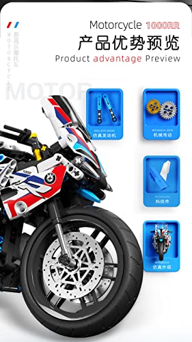 litodinogo TGL T3042 Klemmbausteine Technik klassisches Motorrad Spielzeug Bausteine Bausatz, Fahrzeug-Set… – Bild 3
