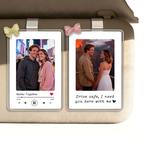 xcanartvy 2X Drive Safe Car Visor Photo Clip for Couples,