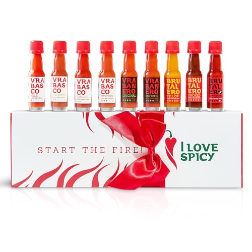 Start the Fire Caja Regalo – 9 x 20 ml Salsas Picantes Fermentadas – De Suave a Extremo – Set de Cata de Chile – Artesanal, Sin Aditivos – Regalo Gourmet para Amantes del Picante