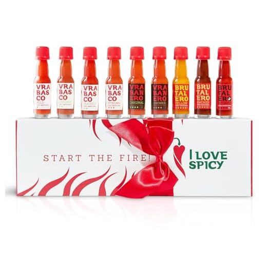 I LOVE SPICY Start The Fire (9X20 ml) Caja de Regalo con Salsas Picantes, Set de Salsas de Chile Gourment, Grado de Picante 1-6 / 5