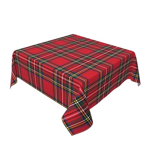 BETGINY Christmas Tablecloth 60x60 Inch Square Red Green Buffalo Plaid Tablecloth Dust-Proof Wrinkle Resistant Rustic Christmas Table Cloth for Holiday Party Dining by BETGINY - Used condition - US$9.07