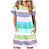 Y56 Mode Damen Sommer Stripe Print lose ärmelloses Kleid langes Kleid 1667 Navy Pocket plissiert Classic bodycondress Stretchkleid Feather Kleider(verpackung