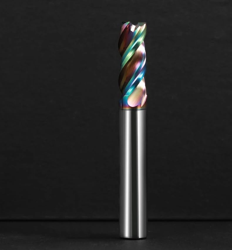 Fresas de metal duro， Brocas de fresado de flauta en U de colores multicolores con revestimiento DLC for fresas de extremo de aluminio y fresas de extremo de tungsteno(20X45X20X100Colour)