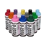 Rust-Oleum Rust-O Acrylic Spray Paint | Street Artist Spray Paint for Murals | Weather Resistant for Concrete, Wood, Brick and Other Surfaces | 11 Ounce | 12 Can Multi-Color Pack