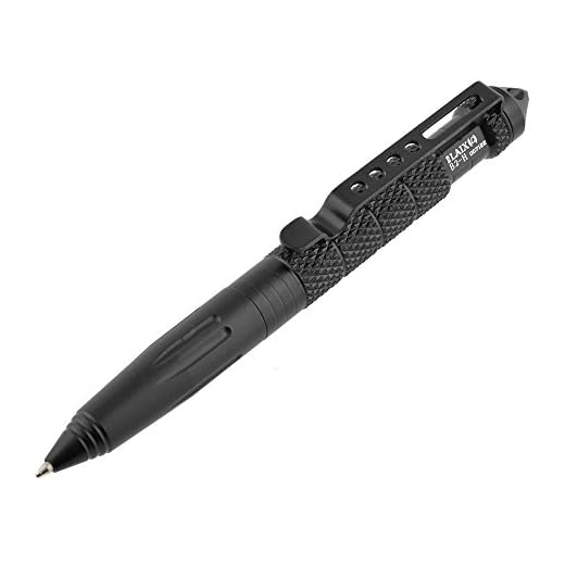 Relefree Bolígrafo Táctico Defensa Personal Tool Aluminio de la Aviación Antideslizante (Negro)