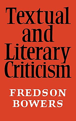 Textual and Literary Criticism (Volume 0)