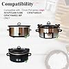 6qt Ceramic pot Insert, Compatible with Crockpot slow cooker models SCCPV600-S-BR, CPSCVO60LL-BP, CPSCVC60LLS