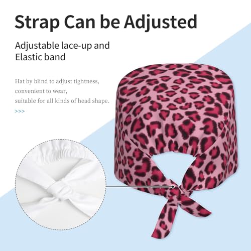 Image of Working Cap Scrub Cap with Sweatband Adjustable Unisex Women Tie Back Hat Nurse Surgical Caps