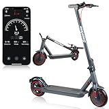 Greevego Electric Scooter,350W Motor,Up to 19MPH & 19 Miles Long Range Electric Scooter for Adults, 8.5' Solid Tires,Portable Commuting E-Scooter with Double Braking System&APP