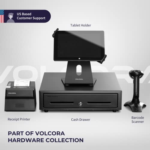 Volcora Thermal Receipt Printer, 80mm POS Printer w/Auto Cutter, USB/Serial Interface for Windows/MAC/Linux, ESC/POS Command Support Cash Drawer, High Speed Kitchen Printer, Wall Mount, Black