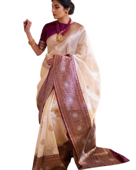 Image of Flosive Women's Cotton Saree With Blouse Piece