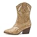 ANJOUFEMME Floral Country Cowboy Boots For Women, Womens Trendy Cute Cowgirl Boots Wide Calf, Cream Wedding Western Booties
