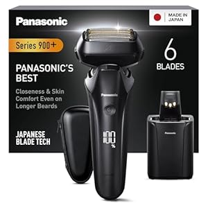 Panasonic ES-LS9A Wet & Dry 6-Blade Electric Shaver for Men - Precise Clean Shaving with Cleaning & Charging Stand