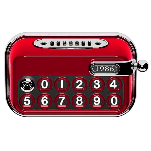 Tarjeta temporal de aparcamiento para coche con dígitos ocultables estilo máquina de escribir
