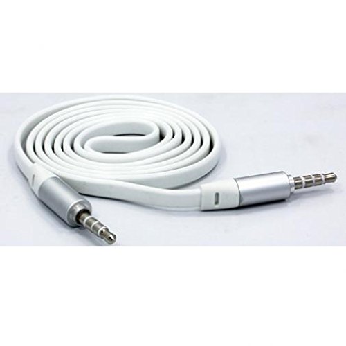 Cable Auxiliar 3.5mm para Auto y Audio Blanco Plano miniatura 1