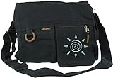 Abmessungen: 30*35*7 cm, Schöne Schultertasche aus Baumwolle mit zwei Außen-, zwei Innentaschen und einer Handytasche